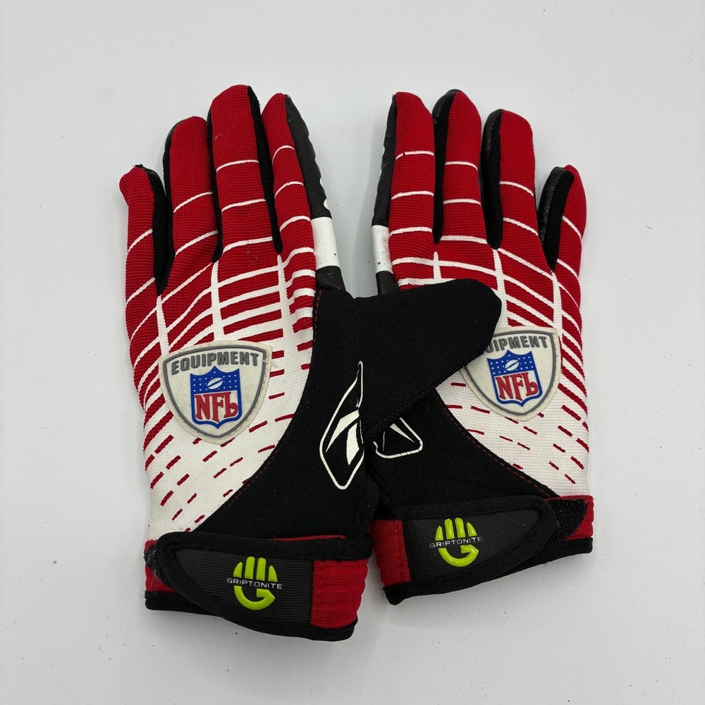 Football Receiver Gloves Reebok Griptonite NFL Equipment Red White Adult S